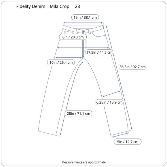 Fidelity Denim Mila Crop Distressed Stretch Skinny Leg Cropped Mid Rise Jeans 28 - Picture 15 of 16